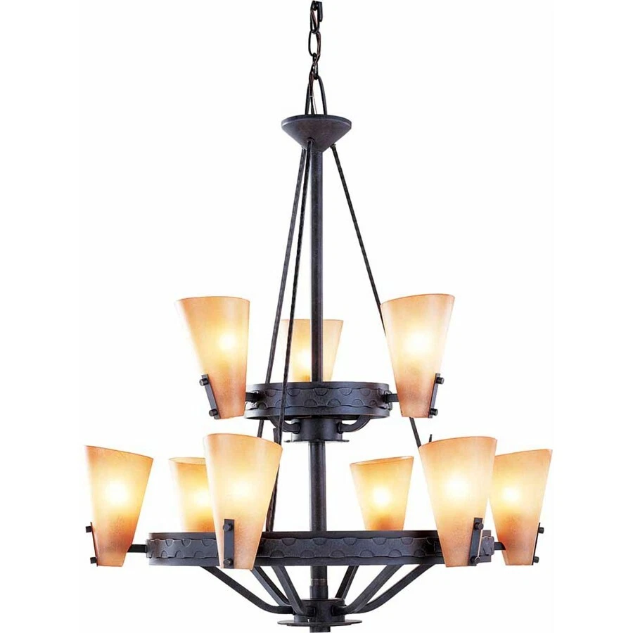 Volume Lighting Lodge 9-Light Frontier Iron Chandelier, Frontier Iron - V5339-53 - Image 1 of 1