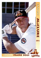 1996 Abilene Prairie Dogs Grandstand #2 Jason McClure Fort Worth Texas TX Card