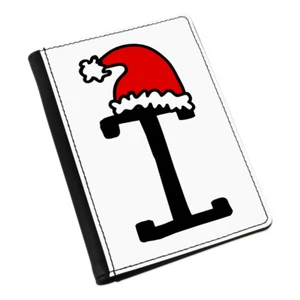 Letra I Gorro de Navidad Funda Pasaporte Rojo Santa Padre Niños Alfabeto - Imagen 1 de 1
