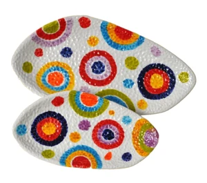 CERÁMICA BASSANO 2 Placas CÍRCULOS DE COLORES Estructura de nido de abeja MEDITERRÁNEA - Imagen 1 de 4