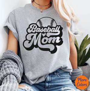 Women’s “Baseball Mom” T-Shirt, with a fun Retro font, Gildan Adult Unisex sizes - Picture 1 of 10