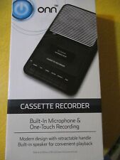 onn Portable Cassette Recorder w/ Adapter Microphone and Cassette Tape excellent