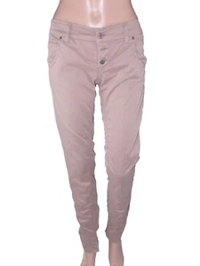 Nabila Damen Hose Größe 42 W28 M Medium Beige Slim Fit Baumwolle - Bild 1 von 11