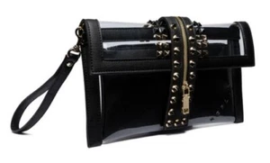 Replay Fw3940.000 Mujer Claro Transparente Bolsa Interior Poliuretano en Negro - Picture 1 of 2