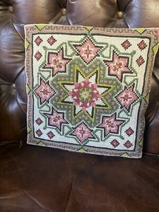 vintage cushion cover swedish Decor Needlepoint Filled 26x26cm - Picture 1 of 5