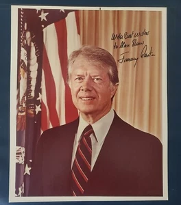 VTG Jimmy CARTER AUTOGRAPH Original SIGNED 8x10 PHOTO + Xmas Invitation & Card - Picture 1 of 4