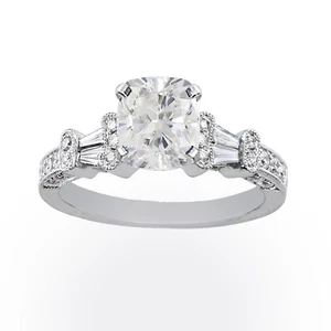 GIA-zertifizierter 1,33 Karat Diamant Verlobungsring Kissenschliff 18 Karat Weißgold - Bild 1 von 1