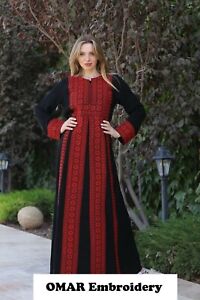 Thobe Abaya Palestinian Jordanian Embroidered Traditional caftan Dress 