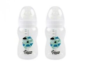 2 x Tommee Tippee Explora Baby Bottles BPA Free 0m+ 260ml Anti Colic