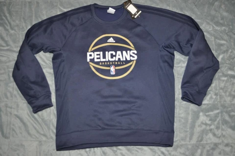 New Orleans Pelicans adidas Practice Crew Sweatshirt Navy Blue NWT See Sizes 🏀 Cover