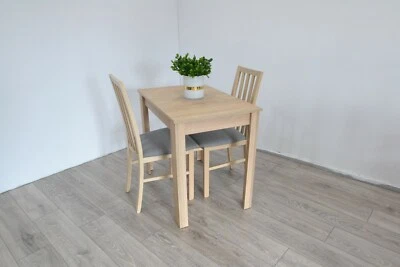 Small moder extending table with 4 chairs in oak sonoma colour Ramen - Image 1 of 4