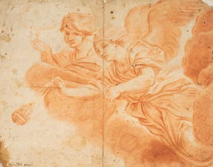 G. RENI (1575-1642) Umkreis, Engel mit Weihrauchgefäß, Rötel Renaissance Religiö - Picture 1 of 5