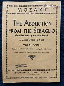 Mozart Abduction from the Seraglio Vocal Score SC International Music - Picture 1 of 15