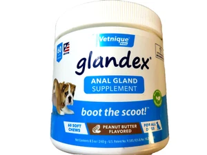 VETNIQUE +LABS GLANDEX ANAL GLAND SUPPLEMENT FOR ALL DOGS 60 SOFT CHEWS 02/2027 - Picture 1 of 3