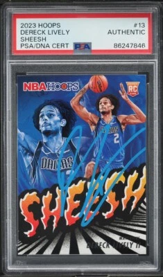 2023 Hoops Sheesh #13 Dereck Lively II ROOKIE RC AUTO PSA/DNA Auth (POP 1) - Image 1 of 2