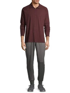 Athletic Works Men's Active Quarter-Zip Pullover, Red Heather, Small (34-36) - Picture 1 of 5