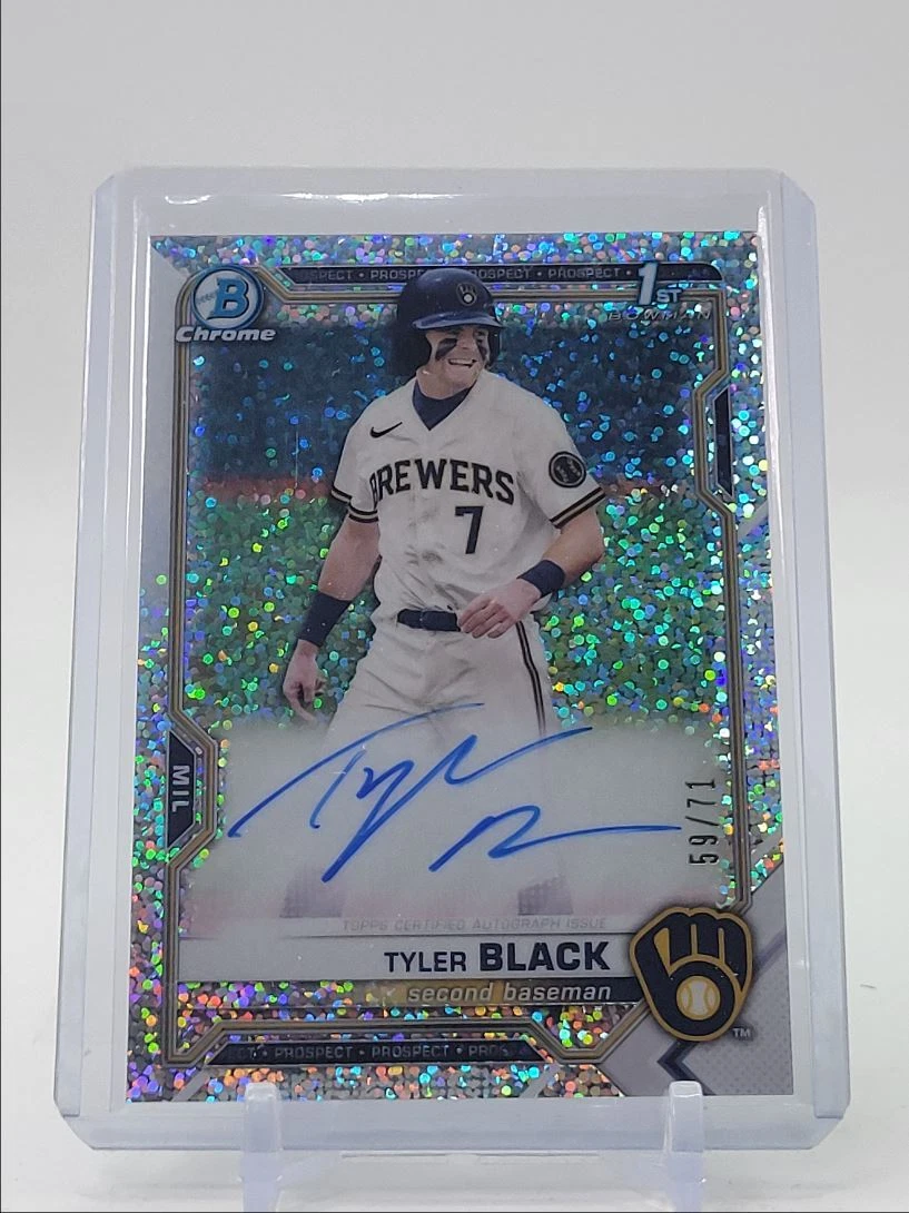 TYLER BLACK 2021 BOWMAN CHROME DRAFT 1ST AUTOGRAPH SPARKLE AUTO /71 Q0913