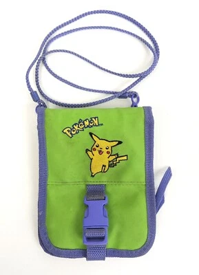 Винтажный цветной чехол для переноски Nintendo Pokémon Gameboy с зеленым Pikachu + ремень - Изображение 1 из 3