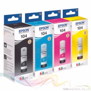 4 x Original Epson Tinte ET-2870 ET-2871 ET-2720 ET2726 ET-4700/104 - Bild 1 von 1