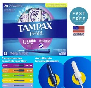 Tampax Pearl Tampons Ultra Saugfähig 32 Ct - unparfümiert NEU! Karton beschädigt - Bild 1 von 5