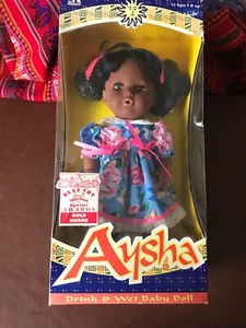 Aysha Doll by Hunters toys, Drink and Wet Baby Doll. 35cm Tall - Picture 1 of 5