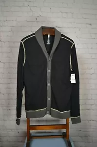 Hause of Howe "Creative Workspace Cotton Cardigan Sweater Black Gray Men Large L - Picture 1 of 6
