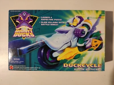1996 Mattel Mighty Ducks Duckcycle Blastin' Battle Bike Foto 1 de 3