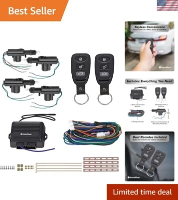 Universal Keyless Entry Kit with Two Remotes and Central Locking for Cars/Trucks - Image 1 of 4