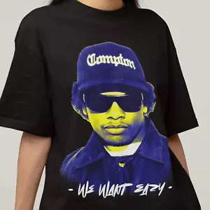 T-shirt stile vintage Eazy E Bootleg, maglietta rap lato ovest hip hop, we want E - Foto 1 di 2