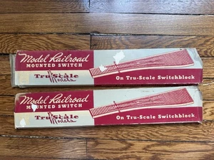 Vintage Tru-Scale Models HO Scale Model Railroad Mounted Switch Lot Of 2 In Box - Picture 1 of 8