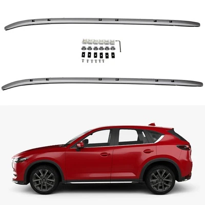 Roof Rack Side Rail Luggage Cargo Carrier Silver For 2017-2019 Mazda CX-5 2.5L Foto 1 de 4