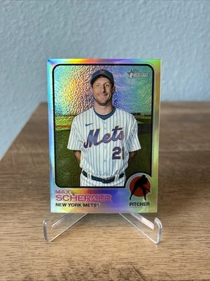 2022 Topps Heritage High Number Chrome Refractor Max Scherzer /673 #641 Mets - Image 1 of 2