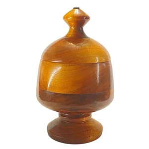 Pedestal de madera torneado cubierto hecho a mano compota pieza central plato de caramelo - Imagen 1 de 7