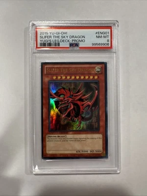 2015 Yugioh Slifer the Sky Dragon YGLD-ENG01 Ultra Rare Promo PSA 8! - Image 1 of 2