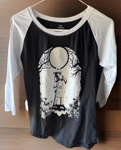 Camisa de béisbol Tim Burton Pesadilla antes de Navidad Girly XL negra blanca - Imagen 1 de 3