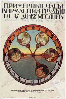 Póster soviético de salud pública de lactancia materna 1930 impresión de arte de pared vintage URSS Foto 1 de 4