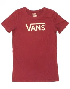 VANS Womens Graphic T-Shirt Top UK 12 Medium Burgundy Cotton DU17 - Picture 1 of 3