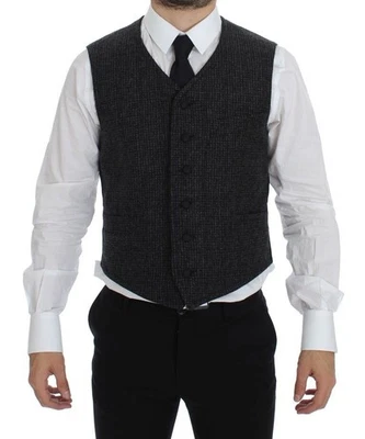 Dolce & Gabbana Gray Wool Blend Vest Gilet Men's Weste Authentic - Image 1 of 4