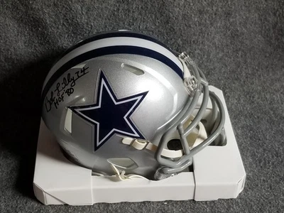 Bob Lilly #74 HOF 80 Autographed Dallas Cowboys Mini Helmet JSA Authentic - Image 1 of 4