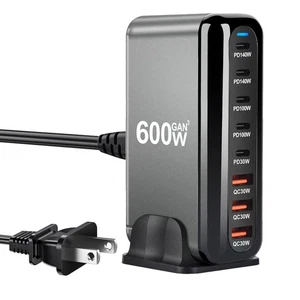 600W USB C 100W USB C Charger Block, GaN III 8-Port Fast Charging Station Hub... - Picture 1 of 7