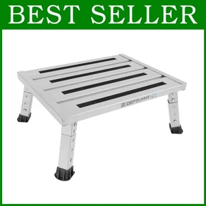 Foldable Platform Step Stool, Non-Slip Feet, Silver - Picture 1 of 10