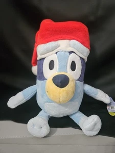 NWT Cute Cuddly BLUEY PLUSH w/ Santa Hat HOORAY! Bluey Cartoons - Picture 1 of 5
