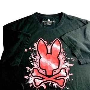 Psycho Bunny Black Pima Cotton Tagless Short Sleeved Graphic Tee Adult 2XLT - Picture 1 of 4