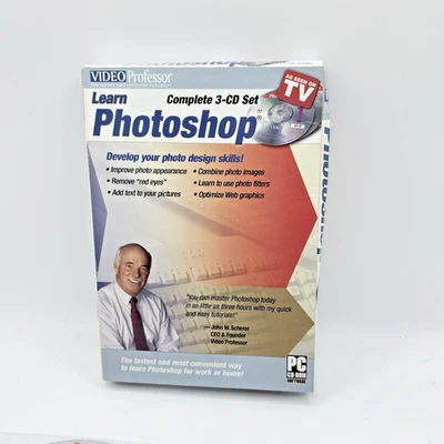 Video Professor Learn PHOTOSHOP PC Software Complete 3 CD Set - Image 1 of 4