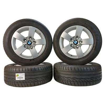 Sommerräder Original BMW 5er 7Jx16Zoll IS20 LK5x120 Style 242 6777345 Dunlop 6mm - Bild 1 von 4