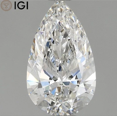 IGI Certificate 1.30 Carat PEAR Shape F Color VVS2 Clarity CVD Lab Grown Diamond - Image 1 of 4