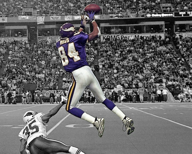 Póster impreso fotográfico foco boceto artístico brillante 8x10 de Minnesota Vikings Randy Moss Foto 1 de 1