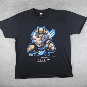 HUF x Marvel Shirt Men's XL Black Wolverine Graphic Tee Crew Neck X-Men - Picture 1 of 9