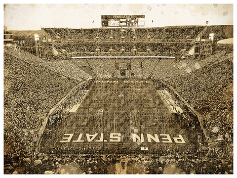 Penn State Nittany Lions Poster Print Sketch Wall Art Man Cave Decor 12x16" Cover