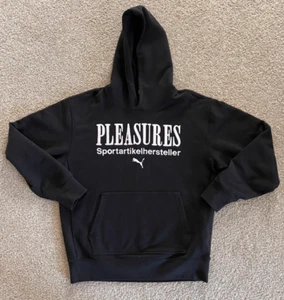 Puma X Pleasures Graphic Long Sleeve Medium Hoodie - Black (Size M) Like New - Picture 1 of 3